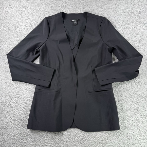 Athleta Jackets & Blazers - Athleta Avenue Blazer Womens 8 Black One Snap Zip Pockets Stretch Career 982816